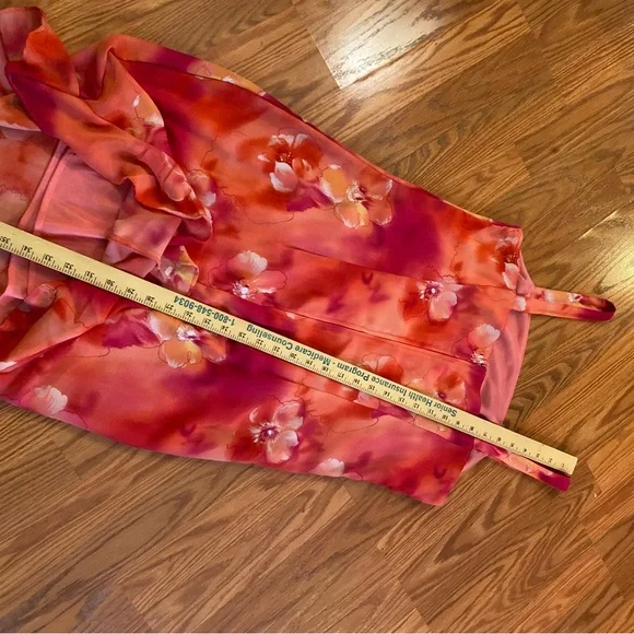 Reformation Vintage 90’s Y2K Floral Bright Barbie Pink Dress Chiffon Slip Dress